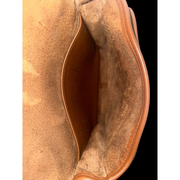 VTG Coach Station Bag 5130 British Tan Leather Brass Crossbody Satchel 90s USA - Picture 8 of 9